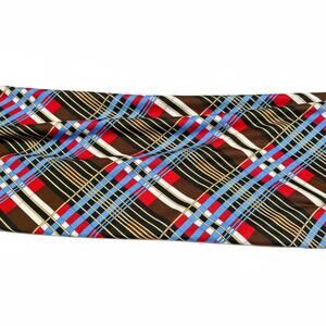 Vintage Plaid Jersey Fabric Remnant 92x40''-Retro Sewing-Craft-Textile-Dress-DIY